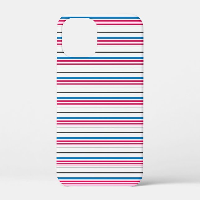 Coques Case-Mate iPhone Jolies rayures bleues blanches (Verso)