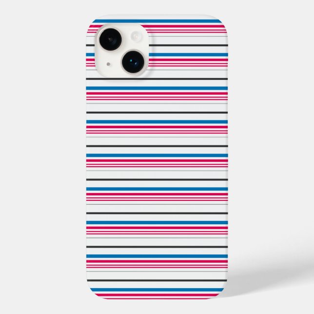 Coques Case-Mate iPhone Jolies rayures bleues blanches (Verso)