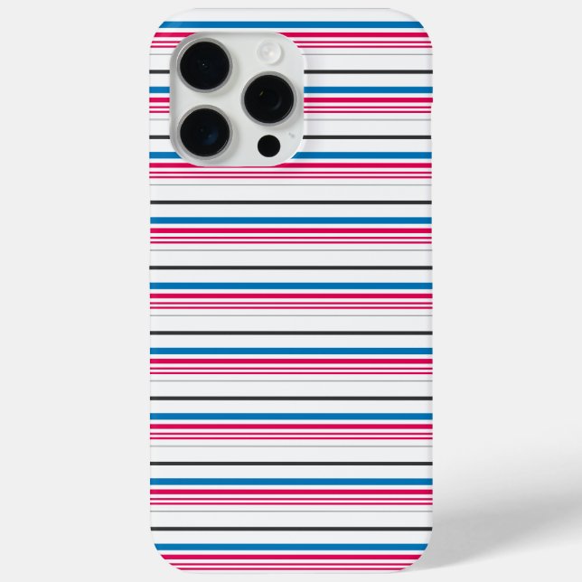 Coques Case-Mate iPhone Jolies rayures bleues blanches (Verso)