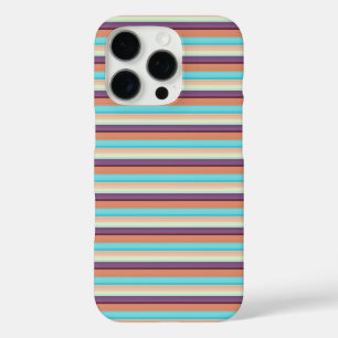 Coque iPhone 16 Pro Jolies rayures bleues marron 