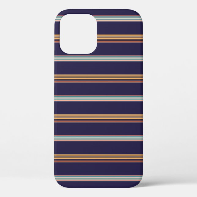 Coques Case-Mate iPhone Jolies rayures bleues rétro (Verso)