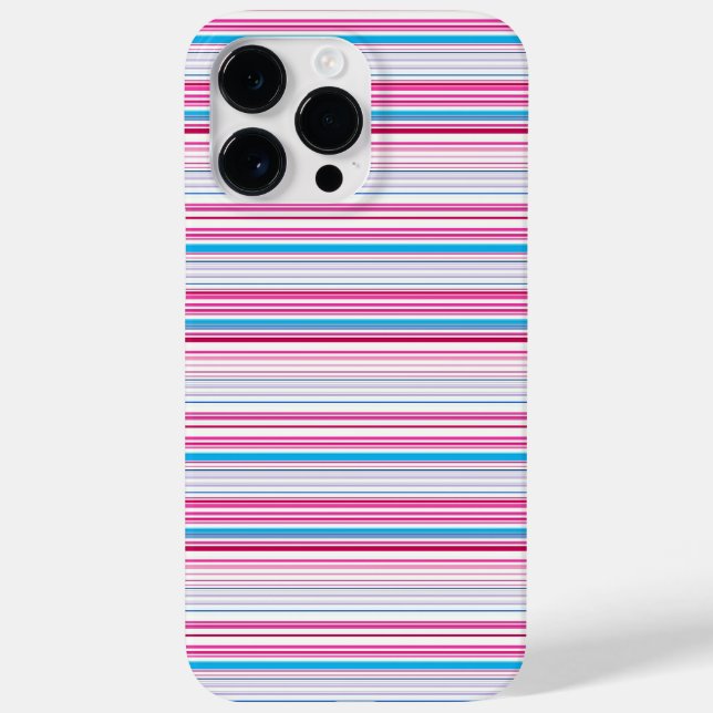 Coques Case-Mate iPhone Jolies rayures bleues roses (Verso)