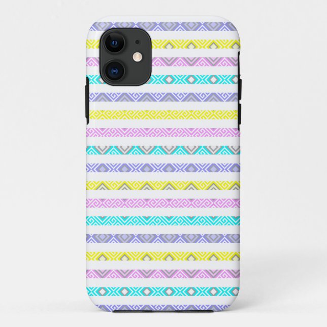 Coques Case-Mate iPhone Jolies rayures géométriques pastel (Dos)