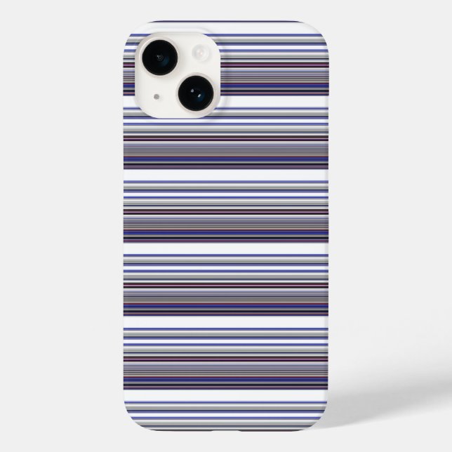Coques Case-Mate iPhone Jolies rayures grises bleues modernes (Verso)