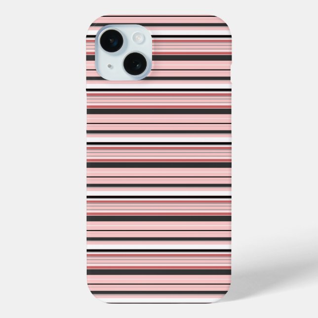 Coques Case-Mate iPhone Jolies rayures grises roses (Verso)