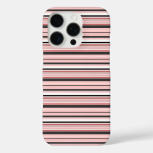 Coque iPhone 16 Pro Jolies rayures grises roses