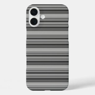 Coque Pour iPhone 16 Plus Jolies rayures noir gris
