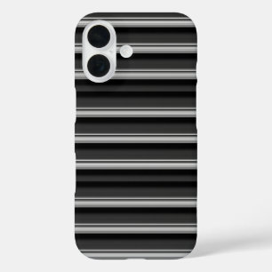 Coque Pour iPhone 16 Jolies rayures noir gris