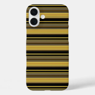 Coque Pour iPhone 16 Plus Jolies rayures noires dorées