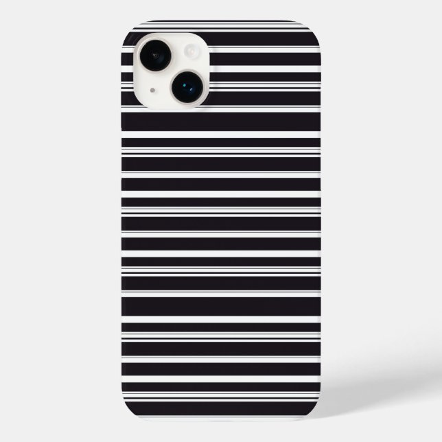 Coques Case-Mate iPhone Jolies rayures noires et blanches (Verso)