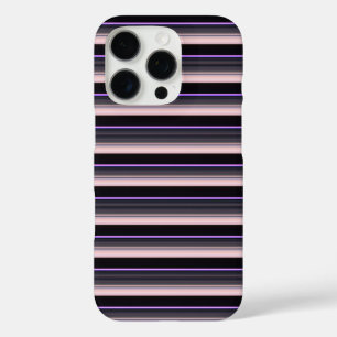 Coque iPhone 16 Pro Jolies rayures noires grises vintage