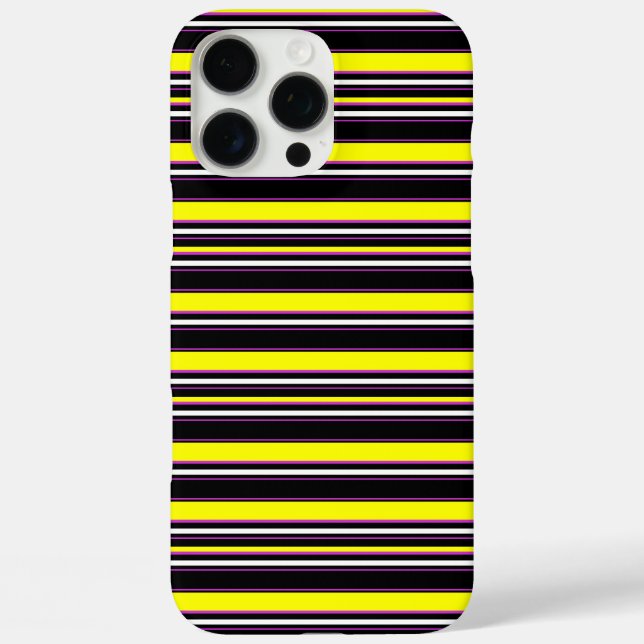 Coques Case-Mate iPhone Jolies rayures noires jaunes (Verso)