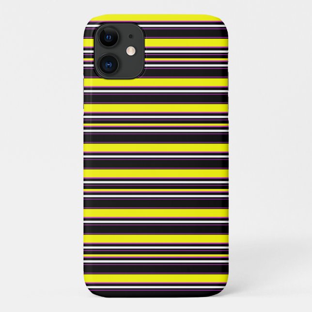 Coques Case-Mate iPhone Jolies rayures noires jaunes (Dos)