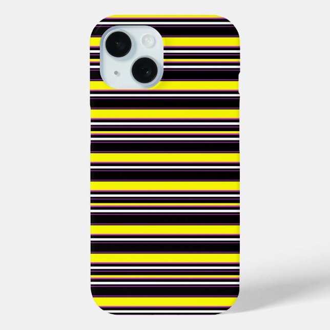 Coques Case-Mate iPhone Jolies rayures noires jaunes (Verso)
