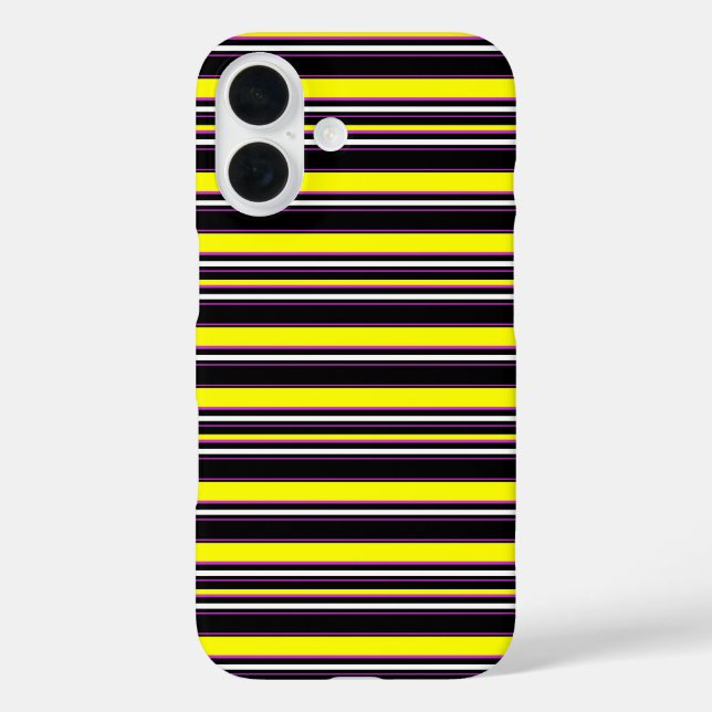 Coques Case-Mate iPhone Jolies rayures noires jaunes (Verso)