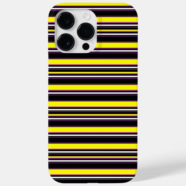 Coques Case-Mate iPhone Jolies rayures noires jaunes (Verso)