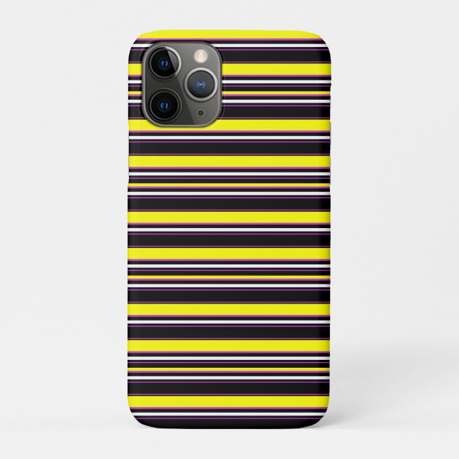 Coques Case-Mate iPhone Jolies rayures noires jaunes (Dos)
