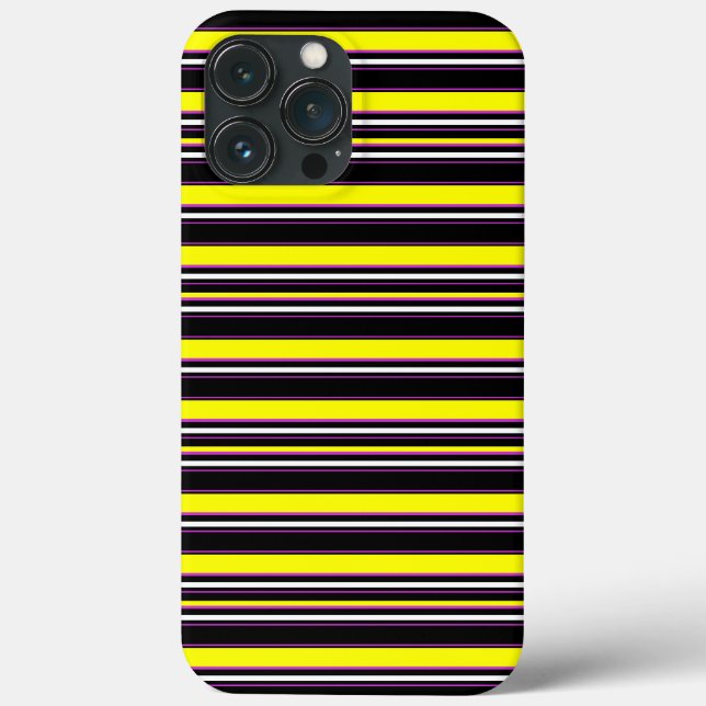 Coques Case-Mate iPhone Jolies rayures noires jaunes (Verso)