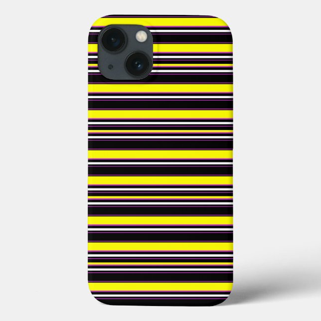Coques Case-Mate iPhone Jolies rayures noires jaunes (Verso)