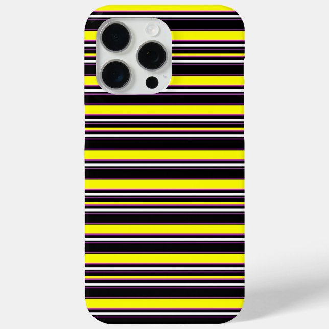 Coques Case-Mate iPhone Jolies rayures noires jaunes (Verso)