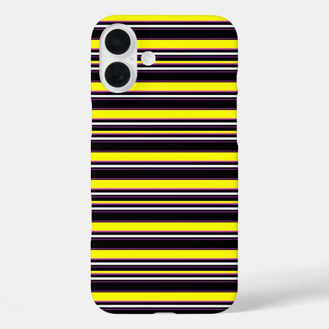 Coques Case-Mate iPhone Jolies rayures noires jaunes (Verso)