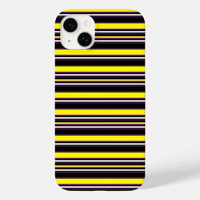 Coques Case-Mate iPhone Jolies rayures noires jaunes (Verso)