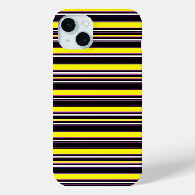 Coques Case-Mate iPhone Jolies rayures noires jaunes (Verso)