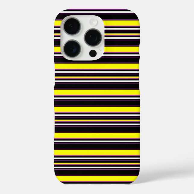 Coques Case-Mate iPhone Jolies rayures noires jaunes (Verso)