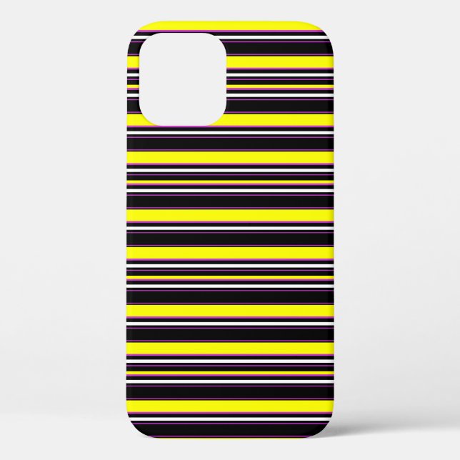 Coques Case-Mate iPhone Jolies rayures noires jaunes (Verso)