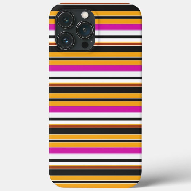 Coques Case-Mate iPhone Jolies rayures noires orange (Verso)