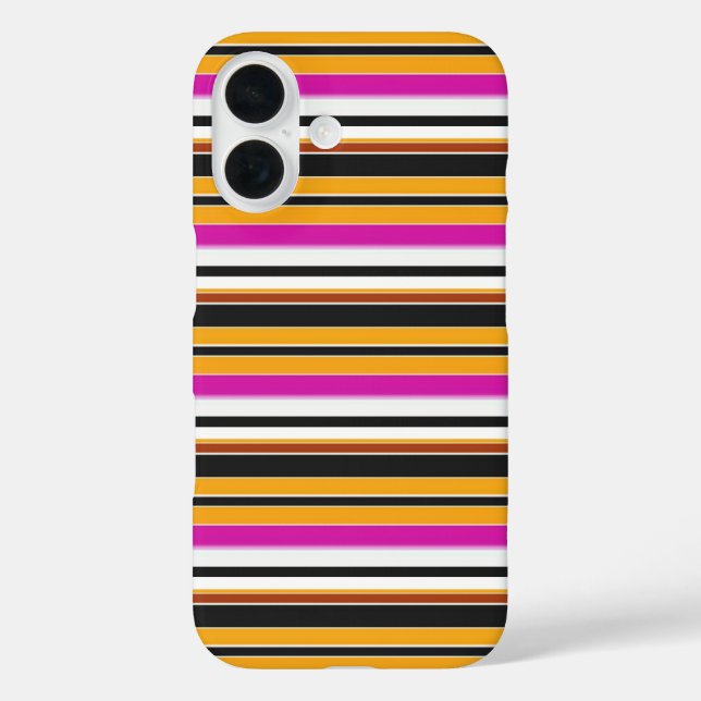 Coques Case-Mate iPhone Jolies rayures noires orange (Verso)