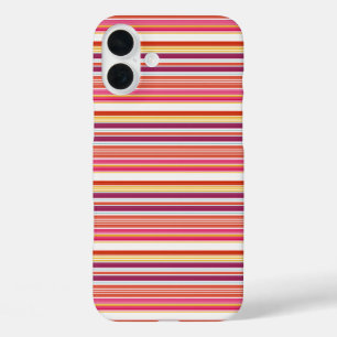 Coque Pour iPhone 16 Plus Jolies rayures roses marron