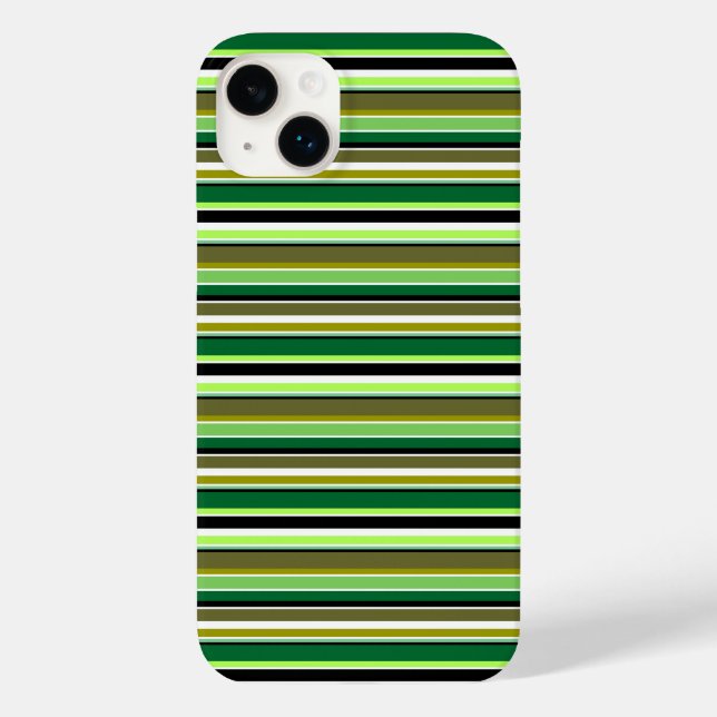 Coques Case-Mate iPhone Jolies rayures vertes blanches (Verso)