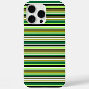Coque iPhone 16 Pro Max Jolies rayures vertes blanches