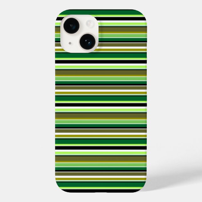 Coques Case-Mate iPhone Jolies rayures vertes et blanches (Verso)