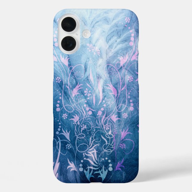 Coques Case-Mate iPhone Jolies Textures Florales Dans Les Tons Bleus (Verso)