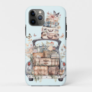 Case-Mate iPhone Case Jolies valises aquarelle voiture tronc floral voya