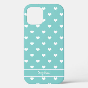 Case-Mate iPhone Case Jolis cœurs personnalisés avec un motif turquoise