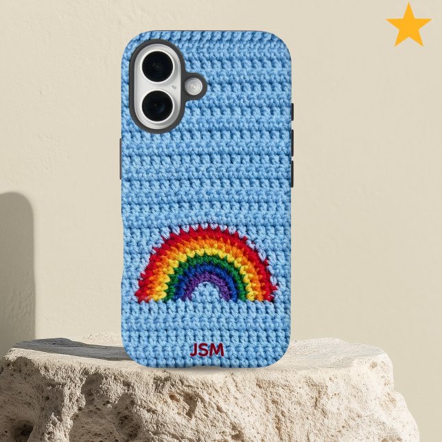 Coques Case-Mate iPhone Jolis Initiales Personnalisés Arc-en-ciel au Croch (Créateur téléchargé)