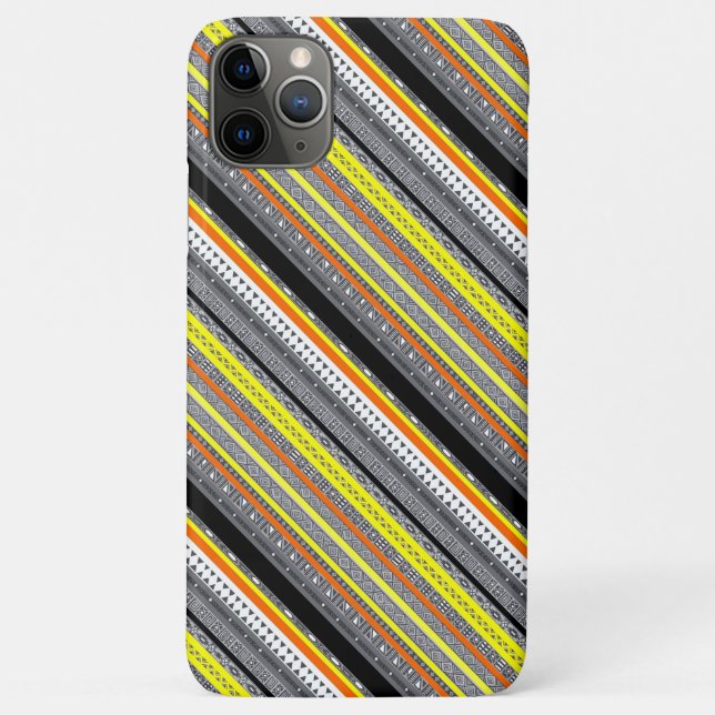 Coques Case-Mate iPhone Jolis motifs aztèques gris jaune orange (Dos)