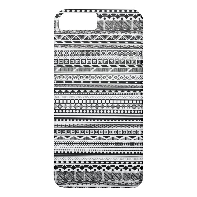 Coques Case-Mate iPhone Jolis motifs aztèques noir blanc design (Dos)