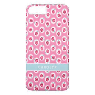 Coque Case-Mate iPhone Jolis motifs de framboise rose monogramme féminin
