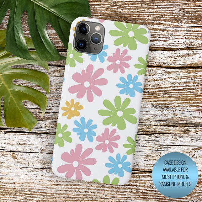 Coques Case-Mate iPhone Jolis motifs floraux aux couleurs estivales rétro (Créateur téléchargé)
