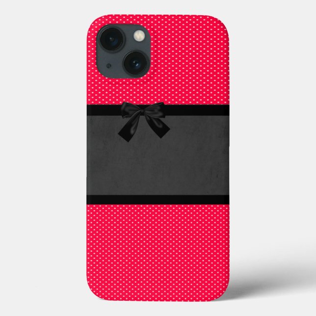 Coques Case-Mate iPhone Jolis points rouges élégants - Nœud noir (Verso)