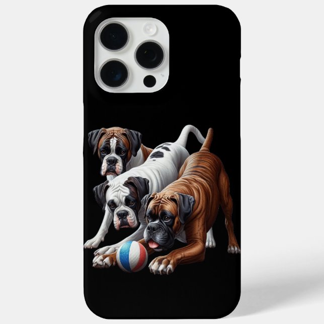 Coques Case-Mate iPhone Jouer Chiens de Boxer et Ball : Amusant dans chaqu (Verso)