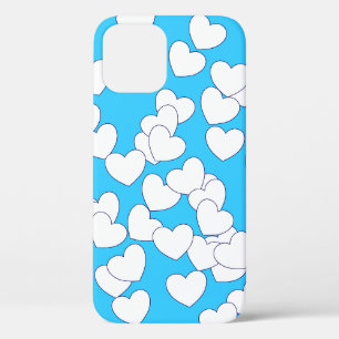 Case-Mate iPhone Case Jouer les Coeurs Blancs sur le Beau Bleu