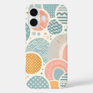 Coque Pour iPhone 16 Jouer Motif de Doodle géométrique