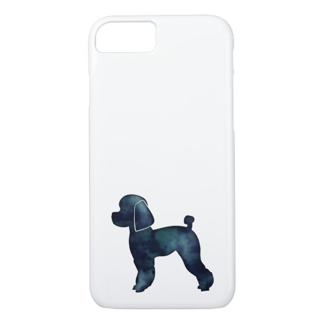 Coques Case-Mate iPhone Jouet Poodle Noir Aquarelle Silhouette (Dos)