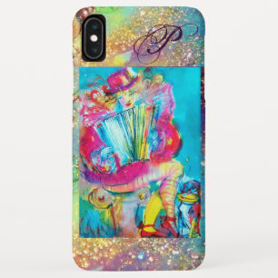 Coque Case-Mate iPhone JOUEUR D'ACCORDION DANS LE MONOGRAM D'Aquarelle DE