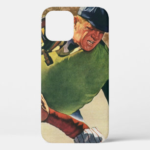 Coque iPhone 12 Joueur de baseball de sports vintage, l'arbitre